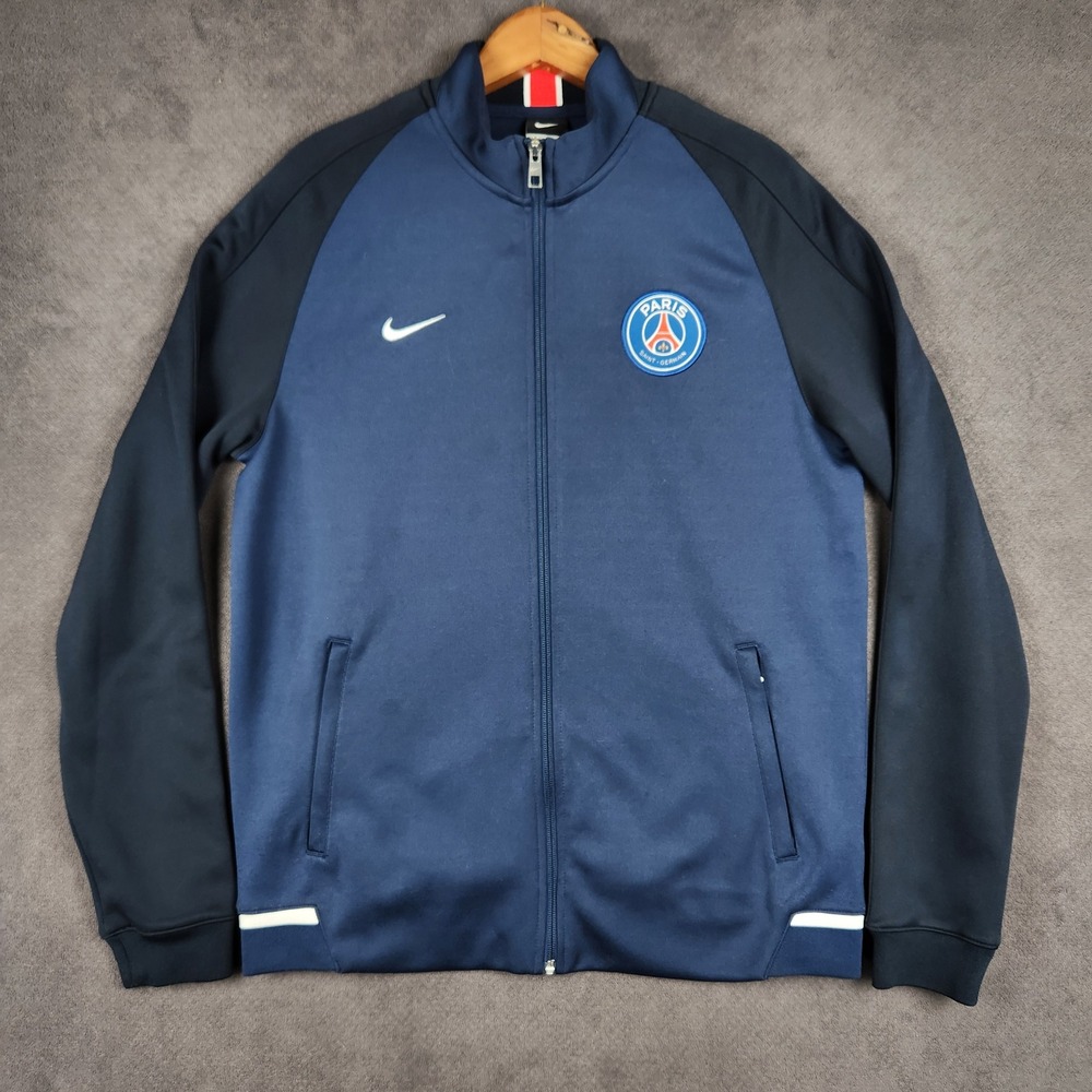Paris Saint Germain Authentic N98 Nike Track Jacket Mens Large Blue Full Zip